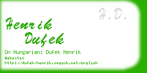 henrik dufek business card
